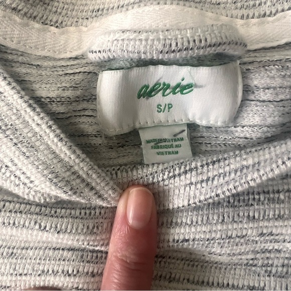 Aerie Oversized Split Hem Crewneck Cotton Blend Sweatshirt Women’s Small - Picture 2 of 8